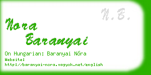 nora baranyai business card